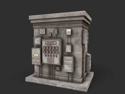 Electrical Transformer 3 Low-poly 3D model