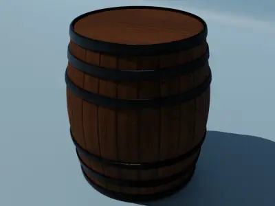 Barrel wooden Low-poly 3D model order