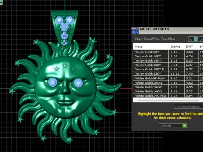 GOLDEN SUN CHARM PENDANT 3D PRINTABLE MODEL  3D print model purchase