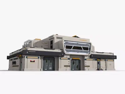 Sci-Fi Industrial x19 Low-poly 3D model