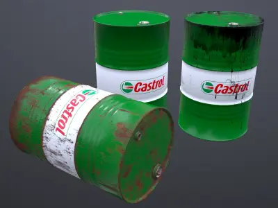 Oil Barrel - PBR - Low-poly 3D model