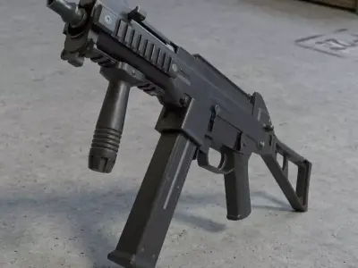 Low-Poly 3D Model of the Heckler and Koch UMP Submachine Gun 3D model
