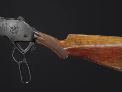 Winchester 1887 Low-poly 3D model