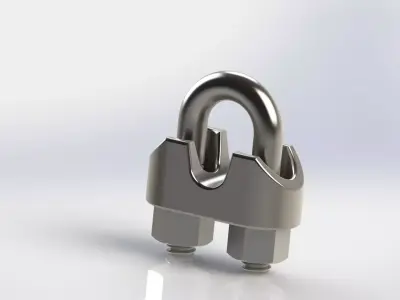 Wire rope clip stainless steel 3D model
