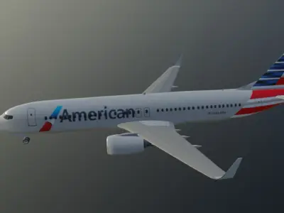 American Airlines Boeing 737-800 low poly  Low-poly 3D model