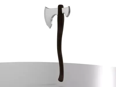 Battle Axe Low-poly 3D model 10
