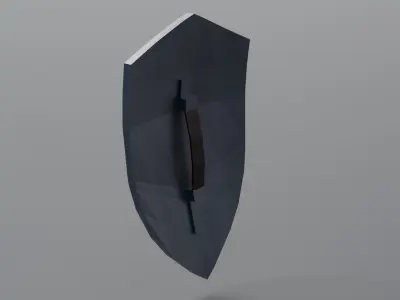 Medieval Battle Shield - Wood covered Low-poly 3D model