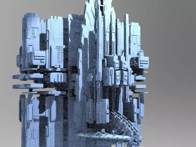 Sci-fi Alien Freighter Launcher 3D model