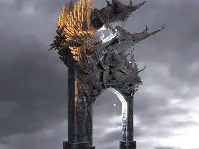 Steampunk Angel arch Grand 3D model