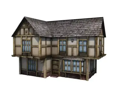 Medieval Building 15 Townhouse Low-poly 3D model