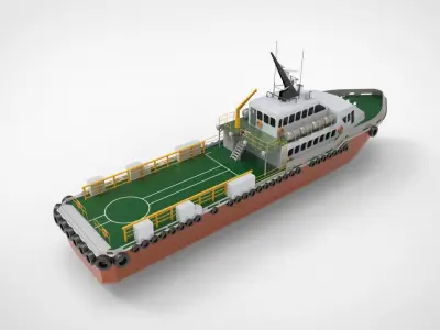 Harbour crewboat 3D model