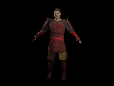 Samurai armor Low-poly 3D model