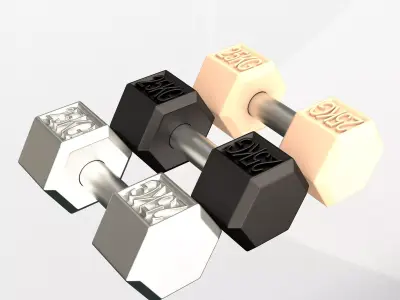 Stylized Dumbbell 3D Model  Fitness Equipment 01 Free 3D print model