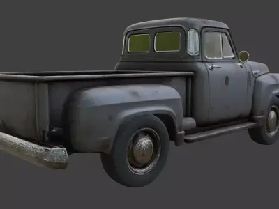 Vintage Rusty Pickup Truck 3D Model 3D model 2