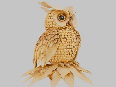 Corn Owl 3D Model Low-poly 3D model