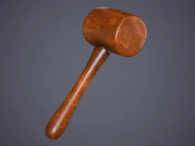 Wooden Mallet Low-poly 3D model buy