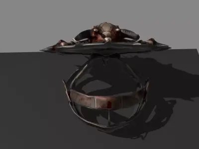 DVL3DStudio Skull Shield Dark Fantasy Low Poly Game Ready Low-poly 3D model
