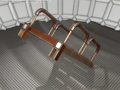 Wood Stairs - 26 Low-poly 3D model