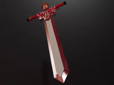 Fantasy sword Low-poly 3D model 13
