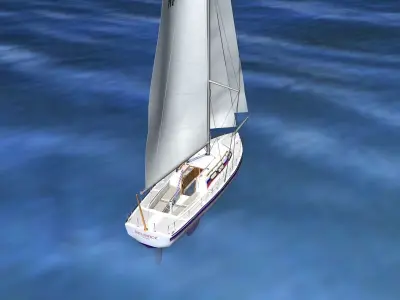 30 Foot Sailboat V03 3D model
