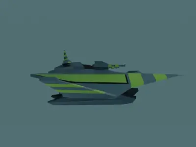 SpaceCraft sci-fi fighter Low-poly 3D model