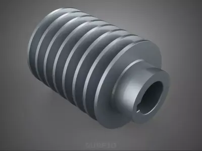 STANDARD 7 SEVEN SEPTUPLE GROOVE TRACK PULLEY SHEAVE WHEEL VBELT 3D model
