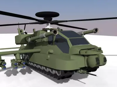 helicopter and tank Free 3D model