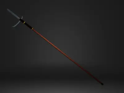 Japanese Yari Spear 2 Low-poly 3D model