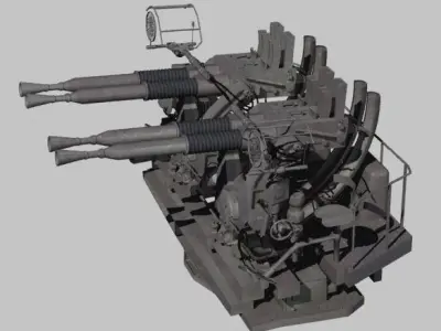 mount mk quad cannon 3D model
