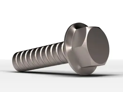 Hex Bolt Low-poly 3D model by orhanyucesoy