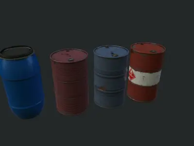 Barrels Low-poly 3D model