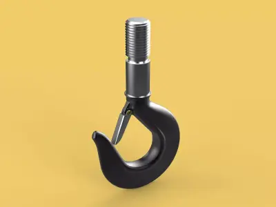 STANDARD HOOK FORGED SINGLE LIFTING CRANE HOOKS HOIST LATCH TON 3D model