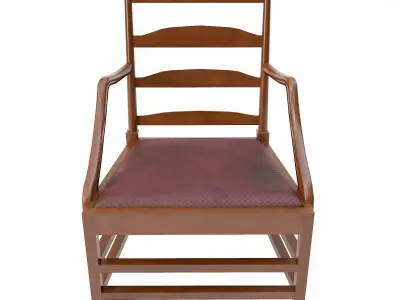 Georgian Antique wooden chair  Low-poly 3D model