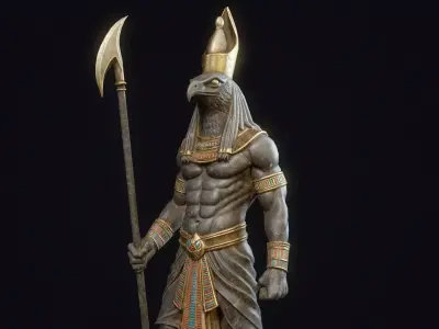Egyptian Statue Horus Low-poly 3D model