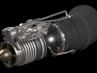Klimov TV3-117 Model 3D Low-poly 3D model