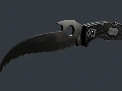 Spyderco Matriarch 2 Lightweight Folding Knife PBR Game Ready Low-poly 3D model