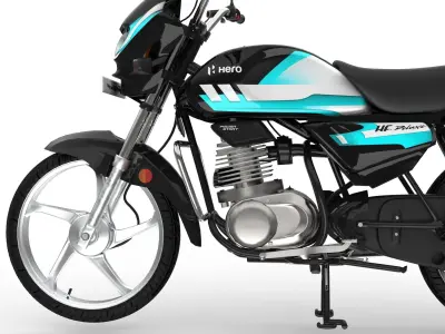 Hero Deluxe Motorcycle 3d Model - Blender and Maya Low-poly 3D model