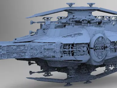 Ancient tech temple Space station 8 3D model