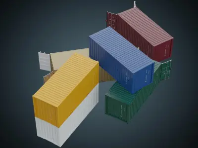 Cargo Container 6A Low-poly 3D model