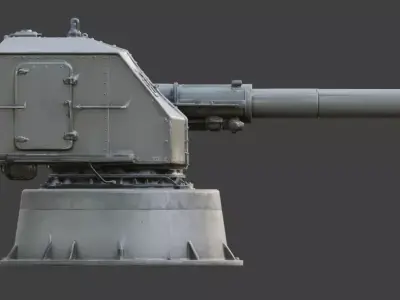 WWII Coastal Defense Battery  Model Low-poly 3D model
