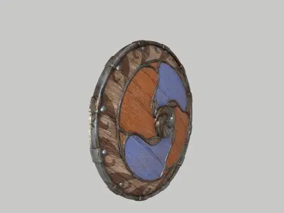 Viking Shield 001 - PBR Game-ready asset Low-poly 3D model