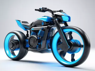 Futuristic Hoverbike Engine Blue 3D model