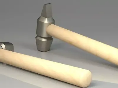 3d Hammer Industrial Tool Low Poly ready for games Clear Model Low-poly 3D model