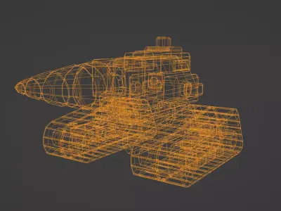 Low Poly Drill Tank Game Ready Vehicle Low-poly 3D model