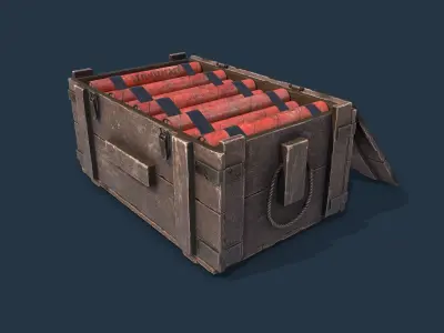Dynamite Box  Low-poly 3D model