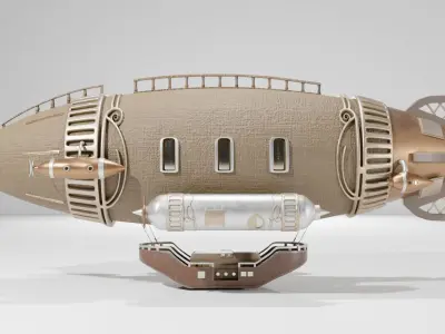 Airship High-Poly Stylized Steampunck Free 3D model