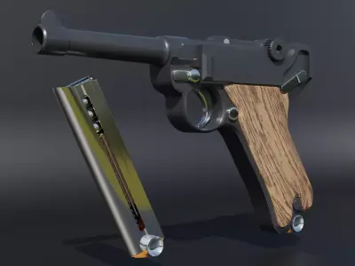 Luger P08 Low-poly 3D model
