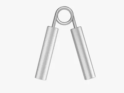 Realistic Silver Metal Hand Grip Strengthener Mockup 3D model