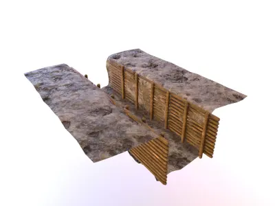 ww1 trench Low-poly 3D model