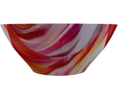 Bowl in Red Pattren 3D model